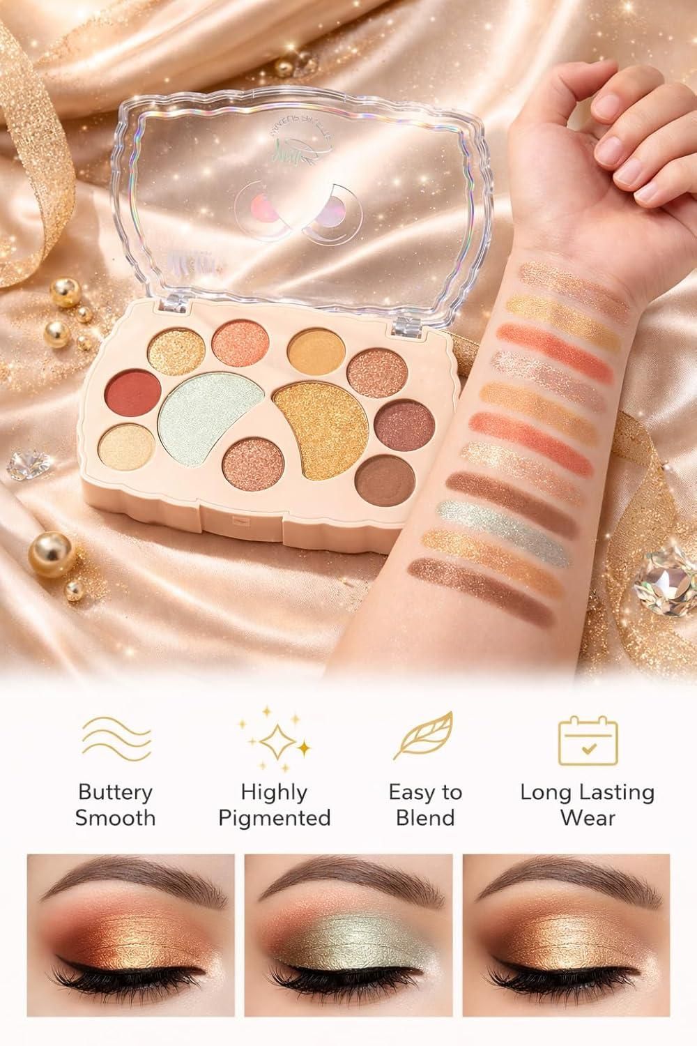 Eyeshadow Palette Shimmer & Glitter Shades �(Pack of 1)